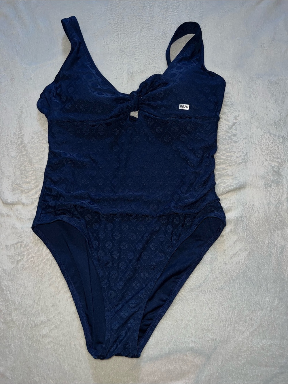 Lands' End Navy One-Piece Swimsuit with Front Knot